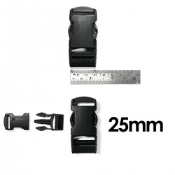 25mm Black Plastic Side Release Buckles