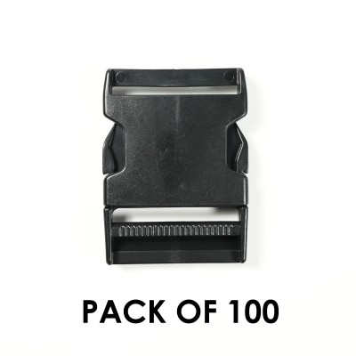 100 x 40mm Black Plastic Side Release Buckle