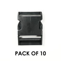 10 x 40mm Black Plastic Side Release Buckle