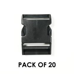 20 x 40mm Black Plastic Side Release Buckle