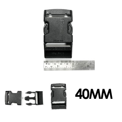 40mm Black Plastic Side Release Buckles