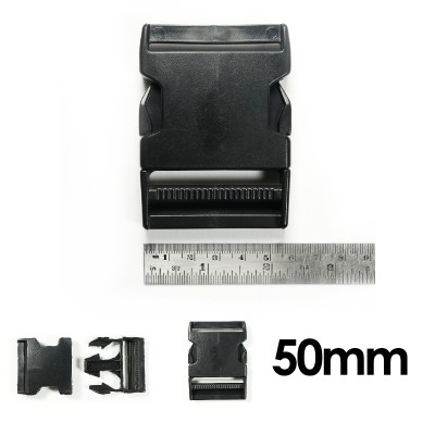 50mm Black Plastic Side Release Buckles