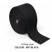 Cotton Look Stair Runner & Carpet Edge Binding Tape 120mm - Herringbone - Black - Polyester