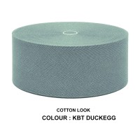 Cotton Look Stair Runner & Carpet Edge Binding Tape 120mm - Herringbone - Duck Egg - Polyester