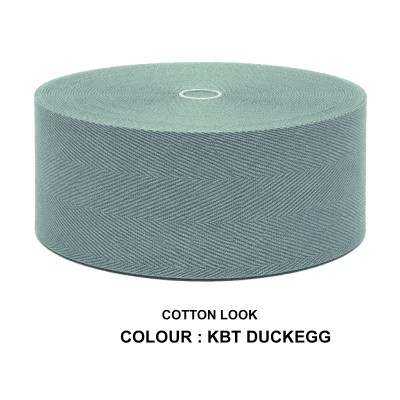 Cotton Look Stair Runner & Carpet Edge Binding Tape 120mm - Herringbone - Duck Egg - Polyester