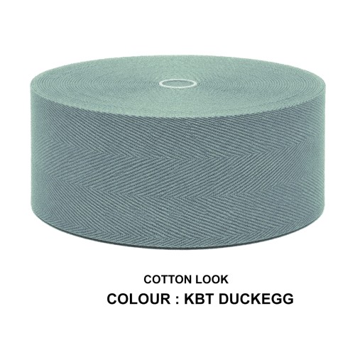Cotton Look Stair Runner & Carpet Edge Binding Tape 120mm - Herringbone - Duck Egg - Polyester