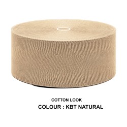 Cotton Look Stair Runner & Carpet Edge Binding Tape 120mm - Herringbone - Natural - Polyester