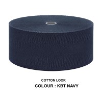 Cotton Look Stair Runner & Carpet Edge Binding Tape 120mm - Herringbone - Navy - Polyester