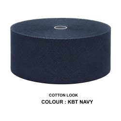Cotton Look Stair Runner & Carpet Edge Binding Tape 120mm - Herringbone - Navy - Polyester