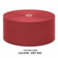 Cotton Look Stair Runner & Carpet Edge Binding Tape 120mm - Herringbone - Red - Polyester