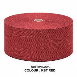 Cotton Look Stair Runner & Carpet Edge Binding Tape 120mm - Herringbone - Red - Polyester