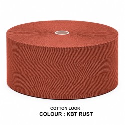 Cotton Look Stair Runner & Carpet Edge Binding Tape 120mm - Herringbone - Rust - Polyester