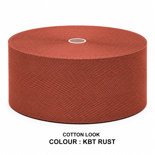 Cotton Look Stair Runner & Carpet Edge Binding Tape 120mm - Herringbone - Rust - Polyester Cotton Look Stair Runner & Carpet Edge Binding Tape 120mm - Herringbone - Rust - Polyester