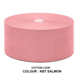 Cotton Look Stair Runner & Carpet Edge Binding Tape 120mm - Herringbone - Salmon - Polyester