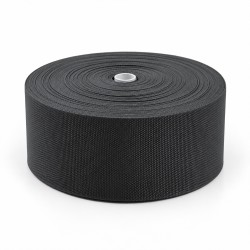 Cotton Look Stair Runner & Carpet Edge Binding Tape 120mm - Basket Weave - Black - Polyester