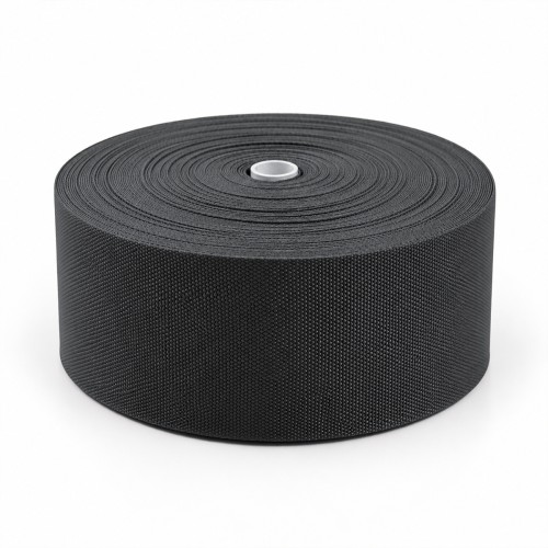 Cotton Look Stair Runner & Carpet Edge Binding Tape 120mm - Basket Weave - Black - Polyester