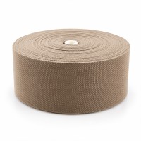 Cotton Look Stair Runner & Carpet Edge Binding Tape 120mm - Basket Weave - Cappuccino - Polyester