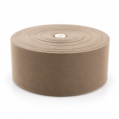 Cotton Look Stair Runner & Carpet Edge Binding Tape 120mm - Basket Weave - Cappuccino - Polyester