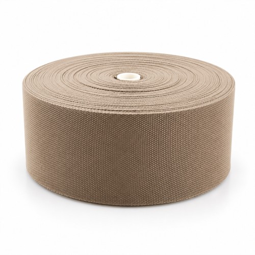 Cotton Look Stair Runner & Carpet Edge Binding Tape 120mm - Basket Weave - Cappuccino - Polyester