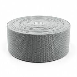 Cotton Look Stair Runner & Carpet Edge Binding Tape 120mm - Basket Weave - Grey - Polyester