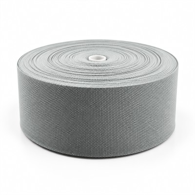 Cotton Look Stair Runner & Carpet Edge Binding Tape 120mm - Basket Weave - Grey - Polyester