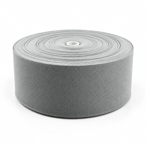 Cotton Look Stair Runner & Carpet Edge Binding Tape 120mm - Basket Weave - Grey - Polyester