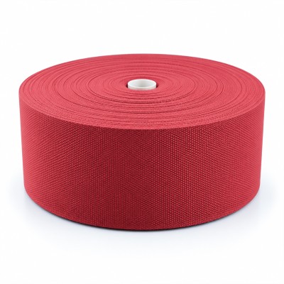 Cotton Look Stair Runner & Carpet Edge Binding Tape 120mm - Basket Weave - Red - Polyester