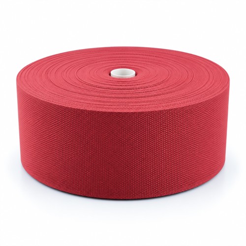 Cotton Look Stair Runner & Carpet Edge Binding Tape 120mm - Basket Weave - Red - Polyester