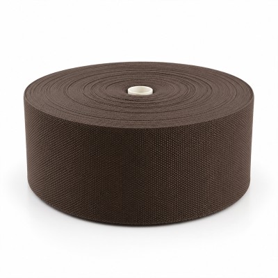 Cotton Look Stair Runner & Carpet Edge Binding Tape 120mm - Basket Weave - Brown - Polyester