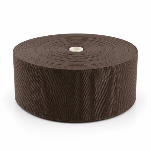 Cotton Look Stair Runner & Carpet Edge Binding Tape 120mm - Basket Weave - Brown - Polyester