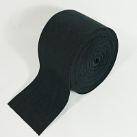 Black Flat Elastic Soft corded - 76mm wide