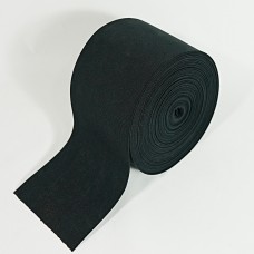Black Flat Elastic Soft corded - 100mm wide