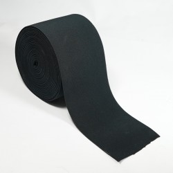 Black Elastic Soft corded flat elastic 125mm wide