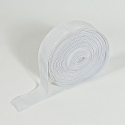 Flat Elastic 25mm - White