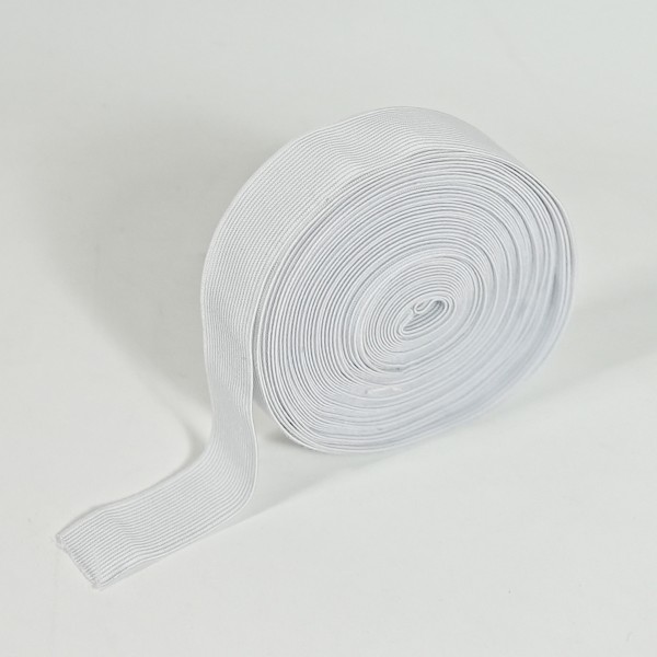 Flat Elastic 25mm x 25mtr Roll - White