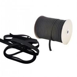 Black Elastic Corded - 6mm wide - 10mtrs