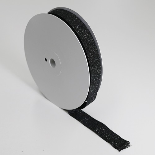 Glitter Elastic Black - 32mm wide