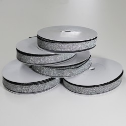 Glitter Elastic Black/Silver - 30mm wide