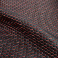 Bentley Stitch - Mini Honeycomb Fabric - Red Stitch