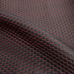 Bentley Stitch - Mini Honeycomb Fabric - Red Stitch