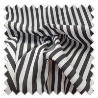 Polycotton 1cm Striped Fabric - Black 