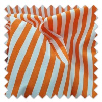 Polycotton 1cm Stripe Fabric - Orange