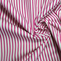 Polycotton Pin Stripe Fabric - Red