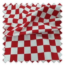 Chefs Check Fabric Red & White - 25mtr Roll