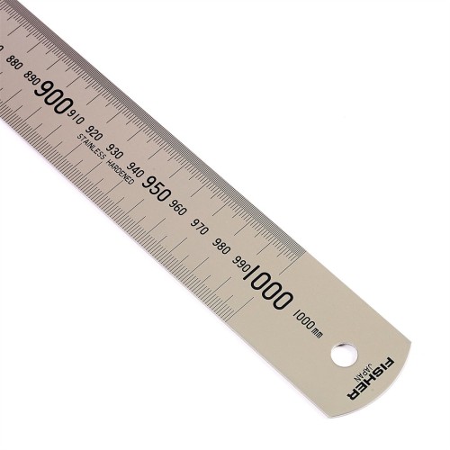 Fisher FC39 Satin Chrome Rule 1M / 39" Steel Ruler Marked to 36in
