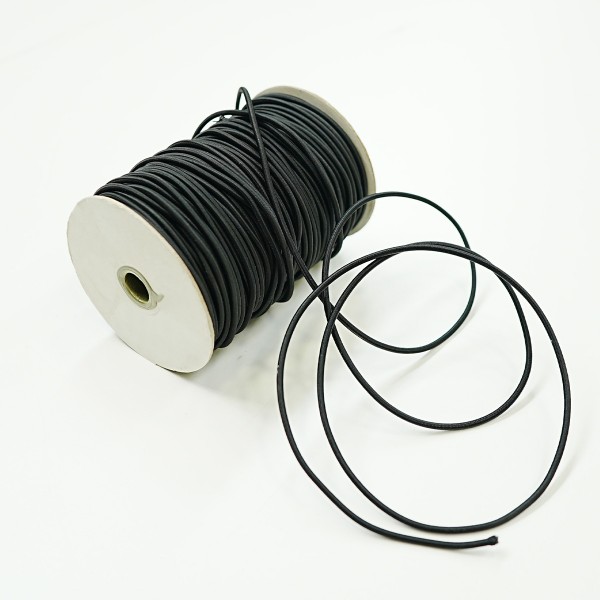 Shock Cord Elastic 4mm - Black - 200mtr Roll