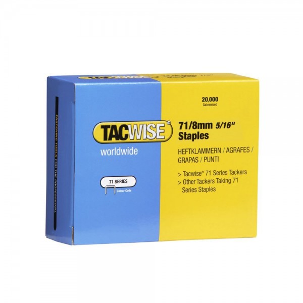 Tacwise 71 Staples 8mm 20,000 Pack
