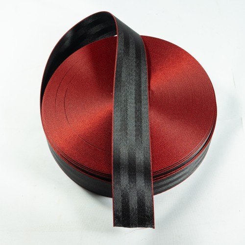 Audi Red Edge Car Seat Belt Webbing - 47mm