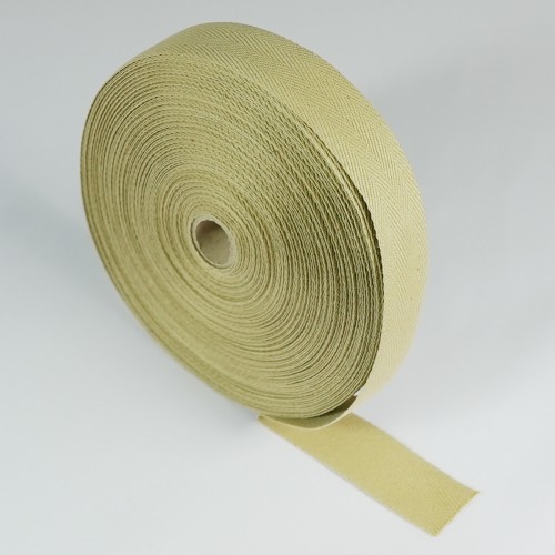 Herringbone Apron Tape - 25mm  -  Fawn