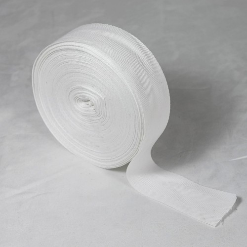 Herringbone Apron Tape - 38mm  -  White